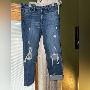 Old Navy Straight Leg Distressed Denim Jeans